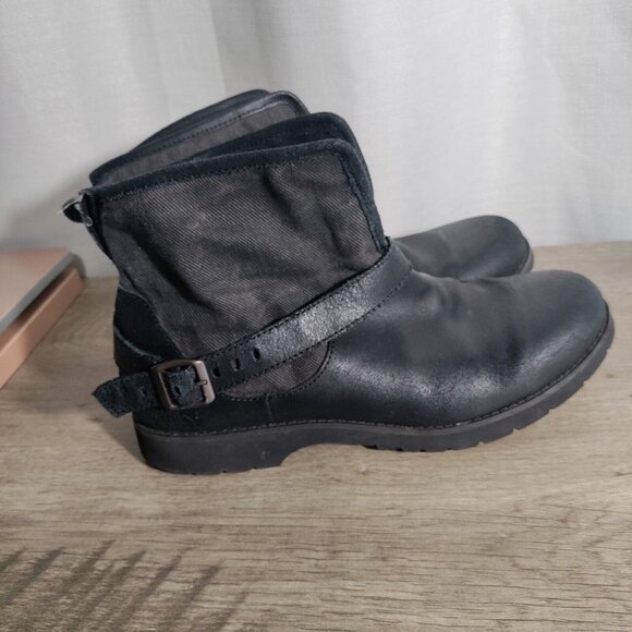 North Face Ballard Womens Pull On Boot Black Leather Size 10 - Picture 2 of 10